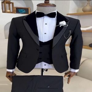 Mens Dark Grey Bespoke Single Button Luxury Three Piece Suit