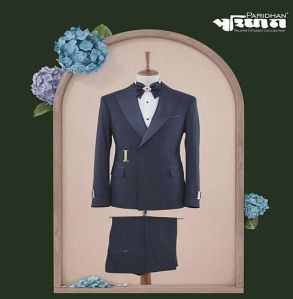 Mens Grey Double Breasted 2 Piece Suit