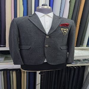 Mens Custom Grey Texudo Blazer