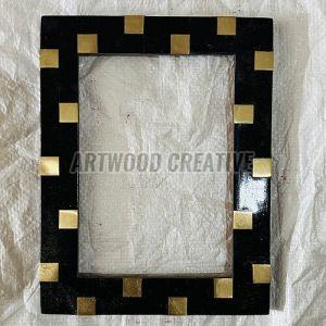 Black Golden Rectangle Resin Photo Frame