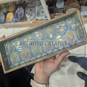 Rectangular Designer Wooden Serving Tray