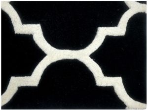 Black White Geometric Lattice Hand Tufted Area Rug