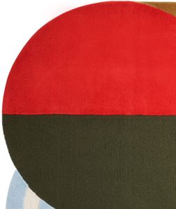 Abstract Color Block Wavy Line Hand Tufted Area Rug