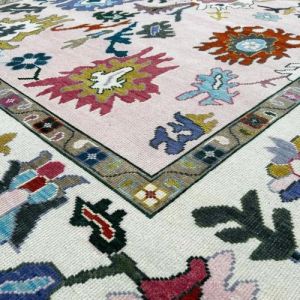 Floral Abstract Pastel Hand Knotted Rug