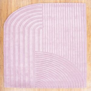 Modern Lilac Pink Arched Hand Tufted Area Rug