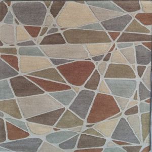 Multi Color Geometric Mosaic Pattern Hand Tufted Area Rug