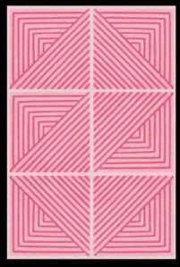 Pink Geometric Lines Triangle Pattern Hand Tufted Area Rug
