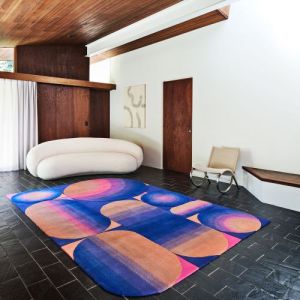 Vibrant Abstract Oval Blob Design Hand Tufted Area Rug