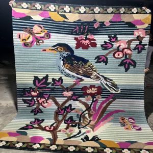 Vibrant Bird Floral Design Hand Tufted Area Rug