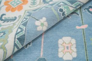 Abstract Floral Blue & Multi Hand Knotted Rug