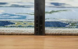Abstract Floral Light Blue & White Hand Knotted Rug
