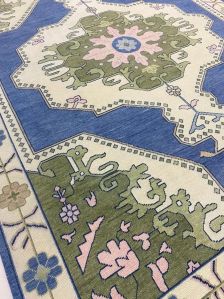 Traditional Medallion Blue & Green Hand Knotted Rug