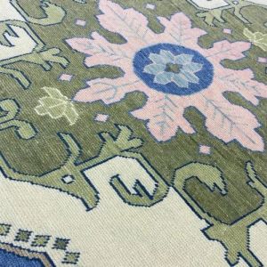 Traditional Medallion Blue & Green Hand Knotted Rug