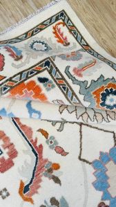 Abstract Floral Ivory & Multi Hand Knotted Rug