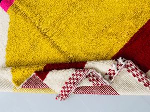 Abstract Color Field Hand Knotted Moroccan Rug
