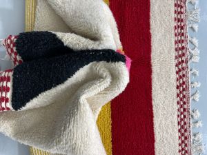 Abstract Color Field Hand Knotted Moroccan Rug