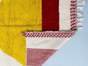 Abstract Color Field Hand Knotted Moroccan Rug