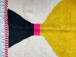 Abstract Color Field Hand Knotted Moroccan Rug
