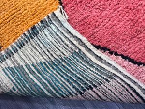 Abstract Geometric Diamond Multi Color Hand Knotted Moroccan Rug