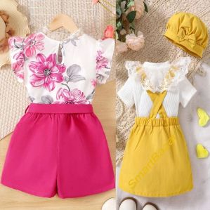 Girl Cotton Printed Top Bottom Set