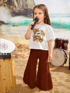 Girl Cotton Printed Top Palazzo Set