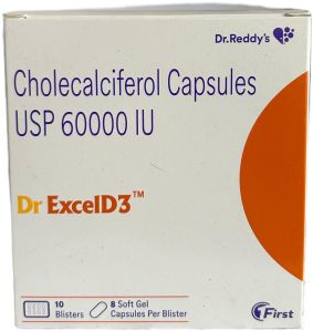 60000 IU Cholecalciferol Vitamin D3 Capsule