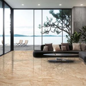 Dresta Beige Endless Glossy Finish Ceramic Floor Tiles