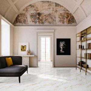 Morica Gold Endless Glossy Finish Ceramic Floor Tiles