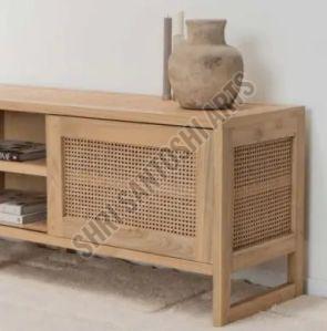 Rattan Cane Mango Wood Side Table
