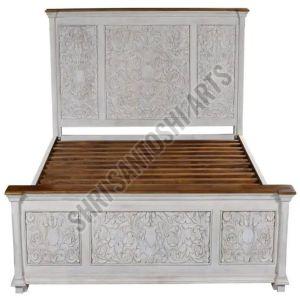 Hand Carved Mango Wood Bed