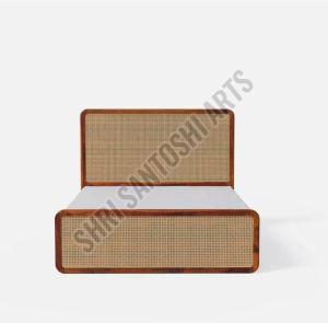Rattan Cane Mango Wood Bed