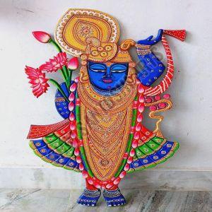 Wooden Shrinathji Wall Art With Stone