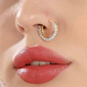 Diamond Stuuded Pressable Nose Ring