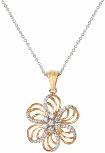 Floral Diamond Gold Pendant