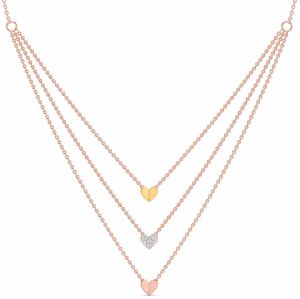 Triple Hearts Layered Diamond Necklace