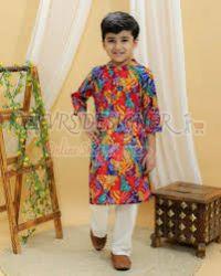 Cotton Multicolor Kids Kurta Pyjamas