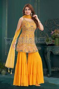 Embroidered Ladies Kurti Sharara Set