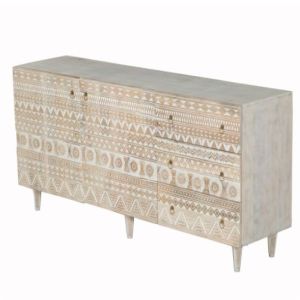 Bohemian or tribal-inspired Wooden Cabinet
