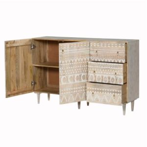 Bohemian or tribal-inspired Wooden Cabinet