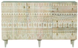 Bohemian or tribal-inspired Wooden Cabinet