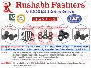 High Tensile Steel b7 2 Nut 2h Stud