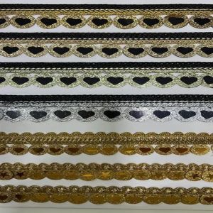 Golden Polyester Sequin Lace Trim