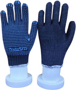 Protostar Blue PVC Dotted Hand Gloves