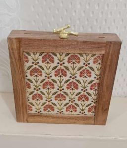 Printed Wooden Purse Clutch