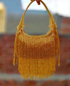 Golden Long Fringe Hand Bag
