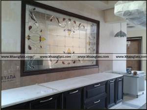 Golden Designer Glass Wall Panels