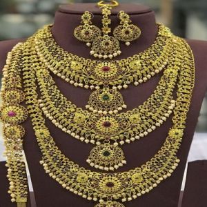 Golden Bridal Jewelry Sets