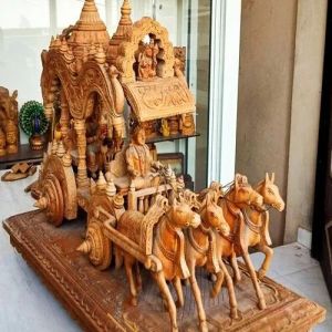 Hand Made Brown Wooden Arjun Rath