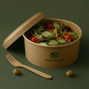 1000ml Disposable Paper Salad Bowl With Lid