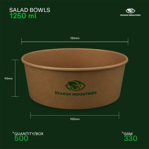 1250ml Disposable Salad Bowl With Lid